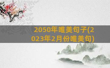 2050年唯美句子(2023年2月份唯美句)