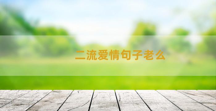 二流爱情句子老么