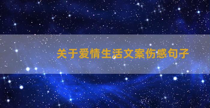 关于爱情生活文案伤感句子