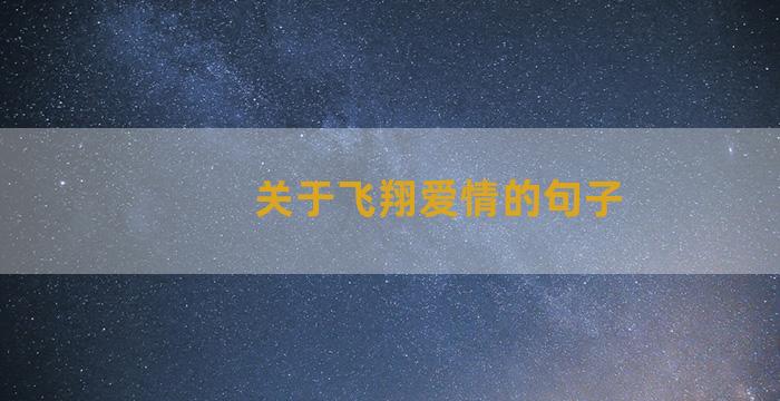 关于飞翔爱情的句子