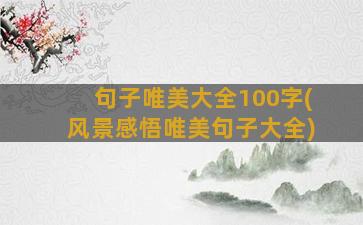 句子唯美大全100字(风景感悟唯美句子大全)