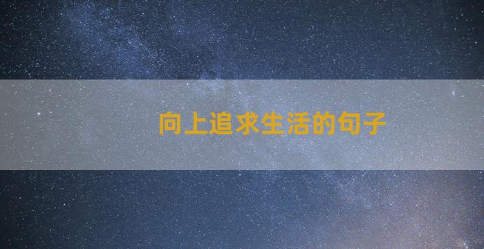 向上追求生活的句子