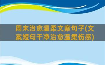 周末治愈温柔文案句子(文案短句干净治愈温柔伤感)