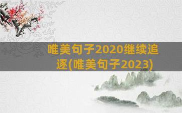 唯美句子2020继续追逐(唯美句子2023)