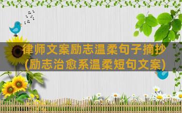 律师文案励志温柔句子摘抄(励志治愈系温柔短句文案)