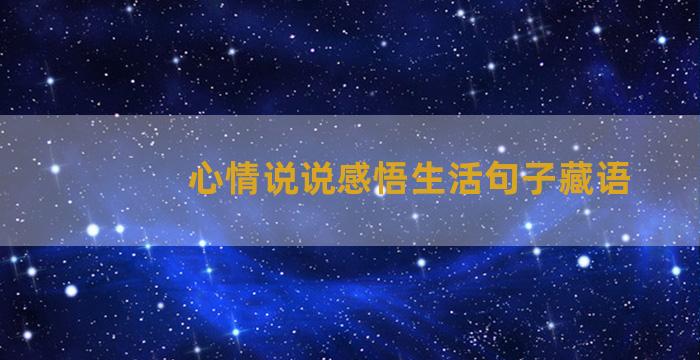 心情说说感悟生活句子藏语