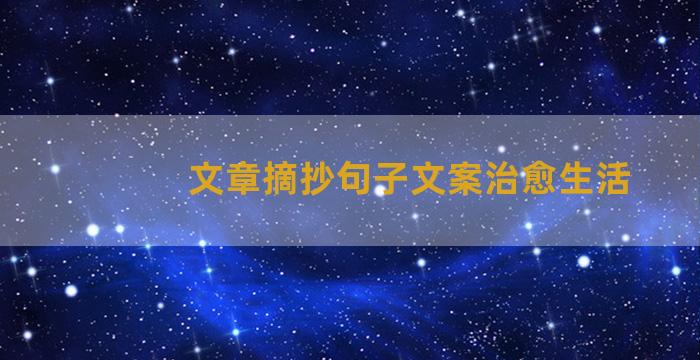 文章摘抄句子文案治愈生活