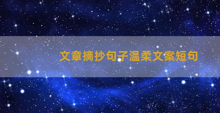 文章摘抄句子温柔文案短句