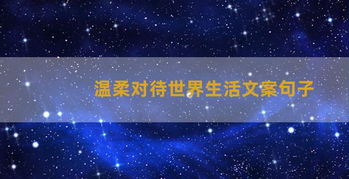 温柔对待世界生活文案句子