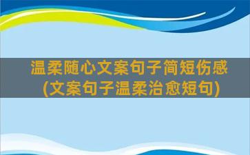 温柔随心文案句子简短伤感(文案句子温柔治愈短句)