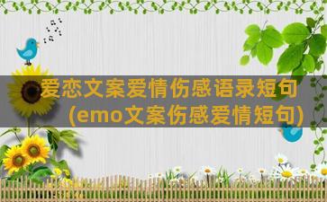 爱恋文案爱情伤感语录短句(emo文案伤感爱情短句)