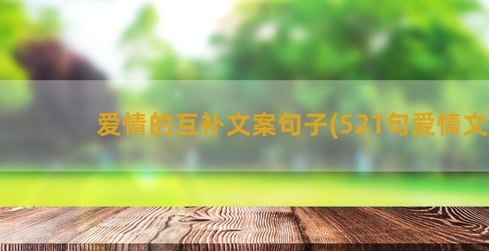 爱情的互补文案句子(521句爱情文案)